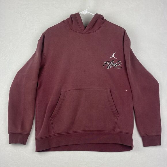 Jordan Hoodie Adult Medium Cherry Red Sweatshirt Logo Pockets Pullover Casual - Picture 2 of 11